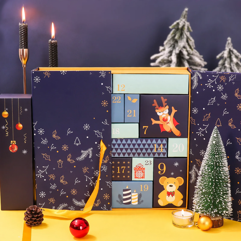 Weihnachts-Adventskalender Leerbox zum Basteln