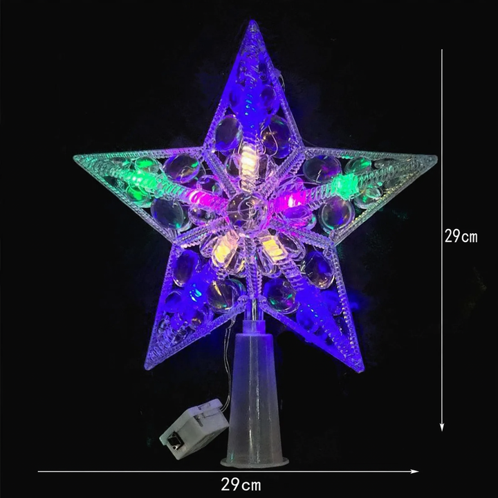 Beleuchteter Weihnachtsbaum-Spitzenstern aus Kunststoff