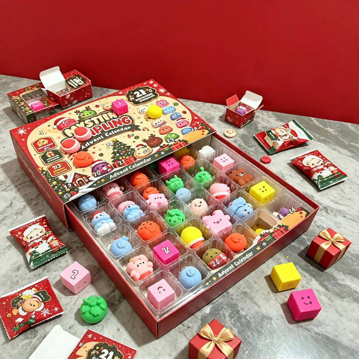 Weihnachts-Adventskalender mit TPR-Spielzeug