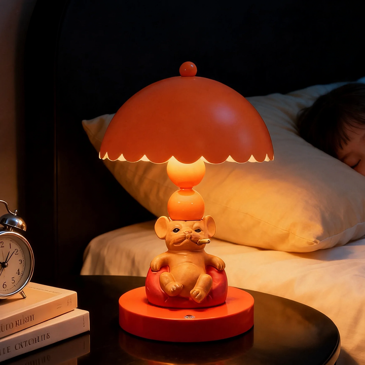 Französische Bulldogge Tischlampe, Cartoon-Design