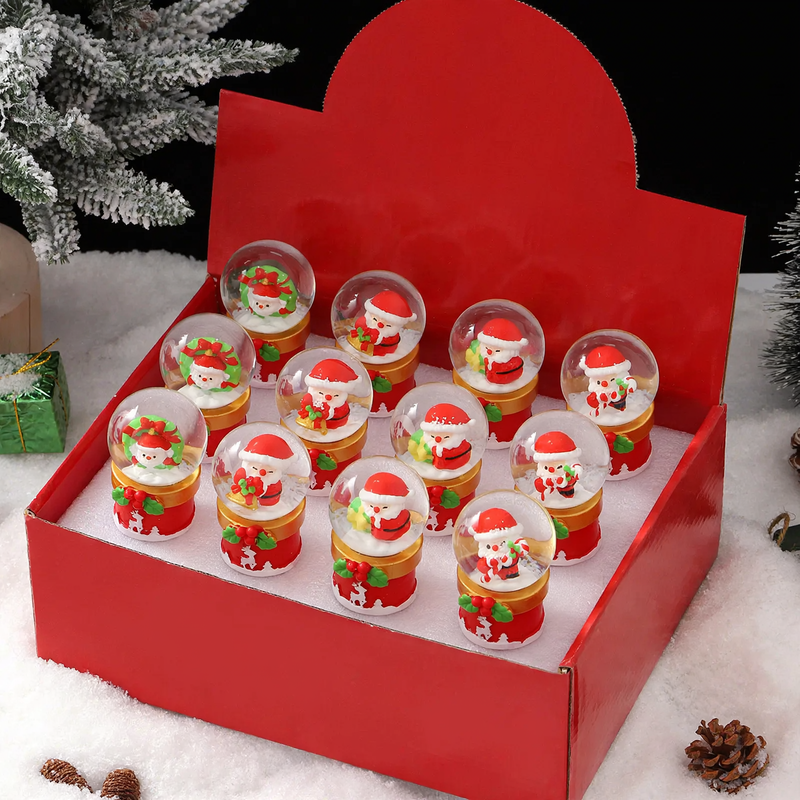 Leuchtende Weihnachts-Schneekugel mit Figuren
