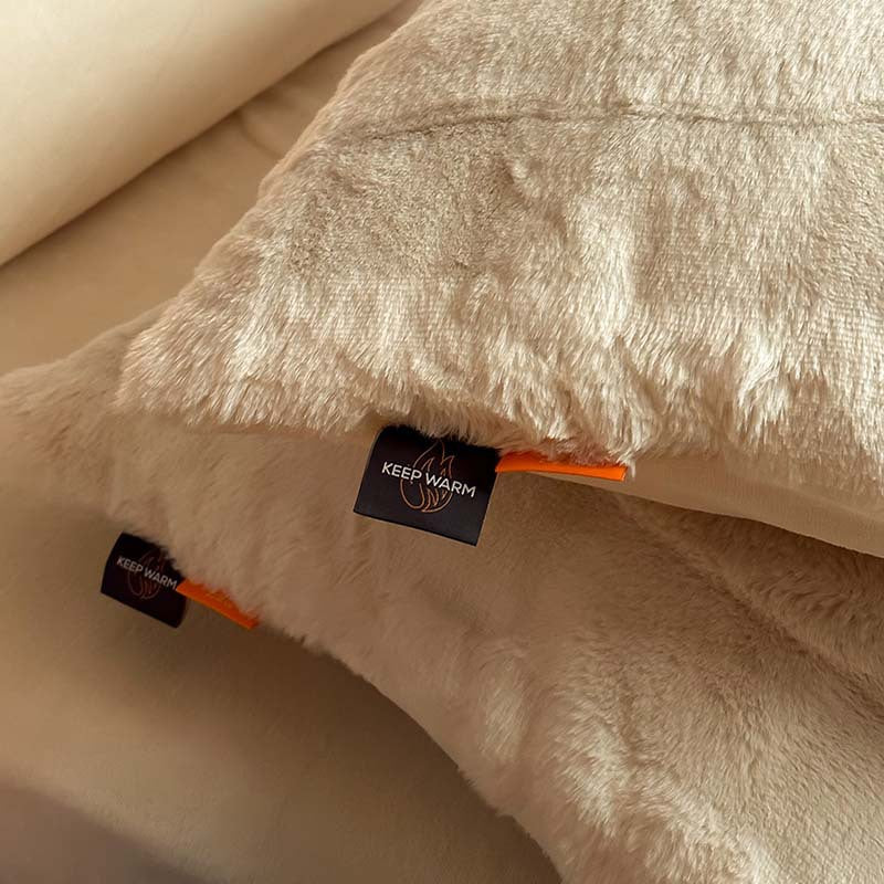 Milchfleece-Bettwäsche-Set, Plüsch-Optik, Winter