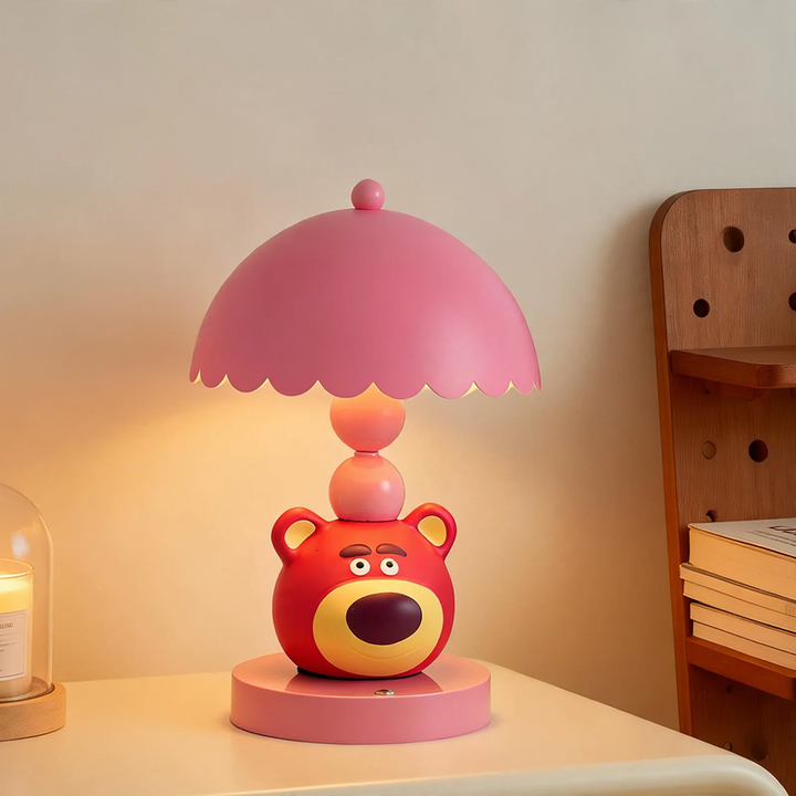 Süße Erdbeerbär-Tischlampe für Kinder