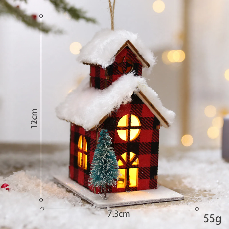 Dekoratives Weihnachts-Holzhaus mit Beleuchtung