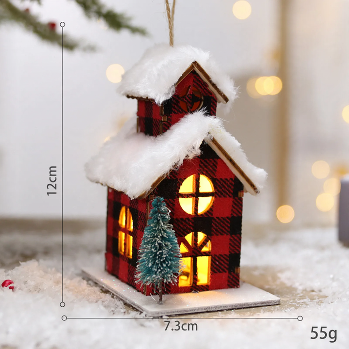 Dekoratives Weihnachts-Holzhaus mit Beleuchtung