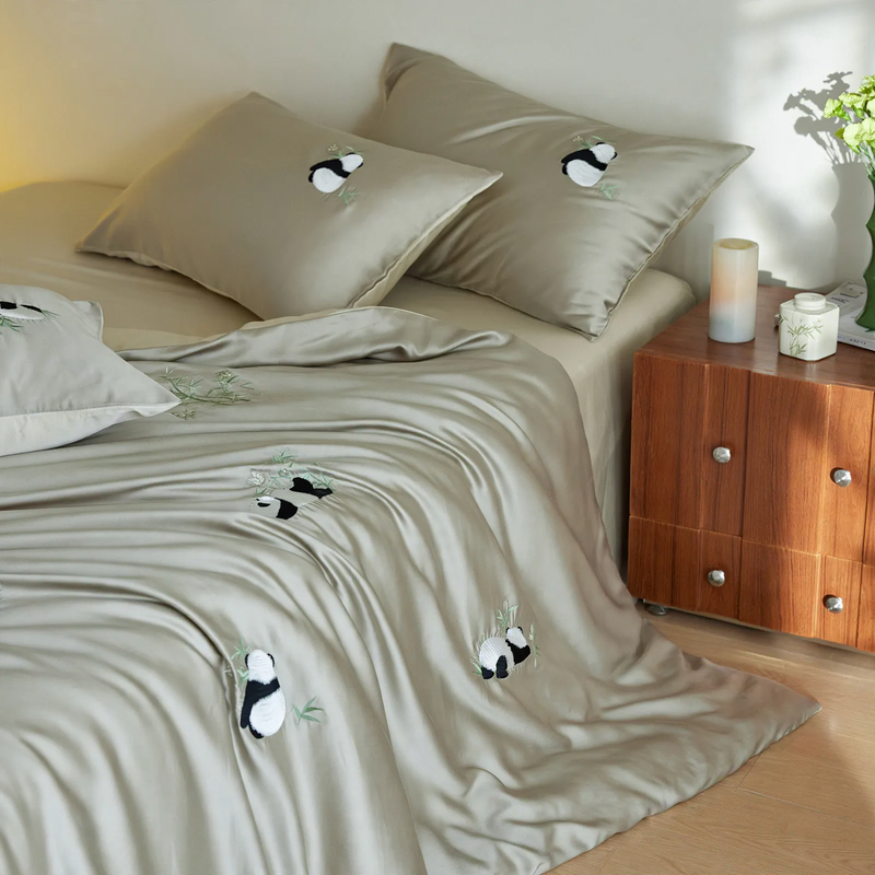 Tencel-Bettwäsche-Set mit Stickerei