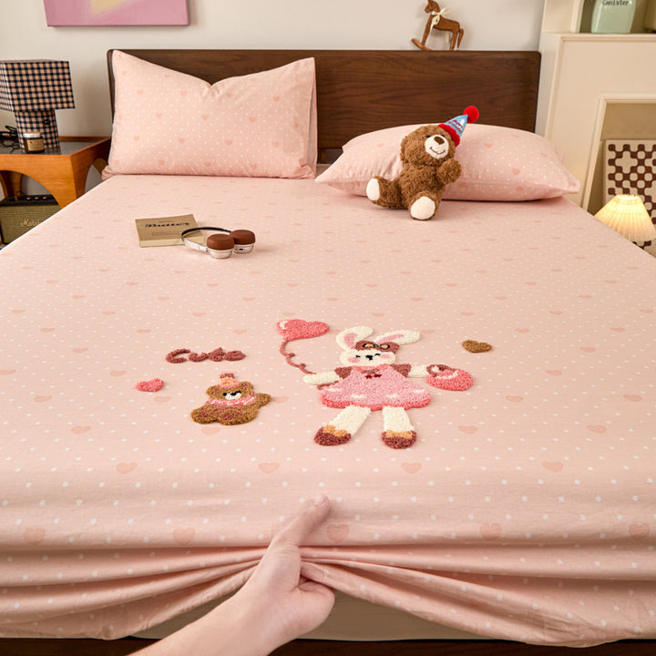 Baumwoll-Spannbettlaken-Set mit Cartoon-Motiven