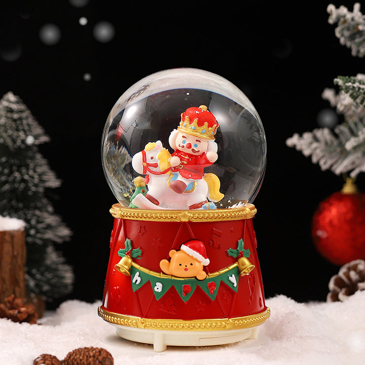 Weihnachtliche Schneekugel mit Musik und Licht
