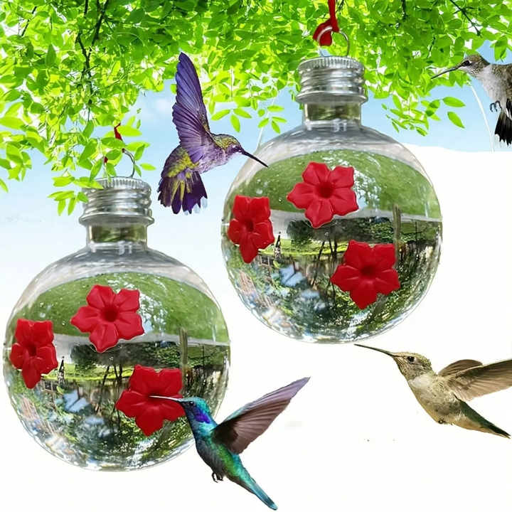 Hängende Vogeltränke mit Blumen-Design