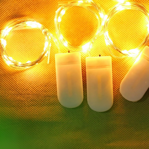 LED-Kupferdraht-Lichterkette mit Knopfzellen