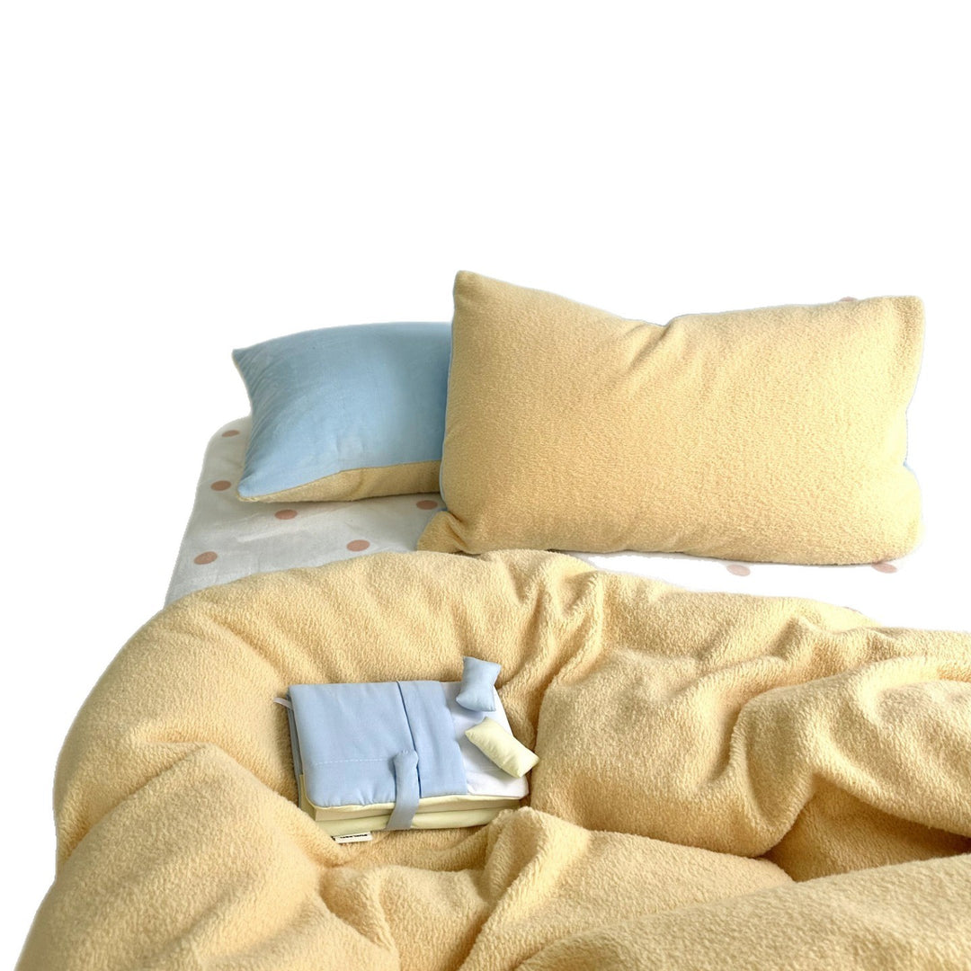 Milchfaser-Fleece Bettwäsche-Set, einfarbig, weich
