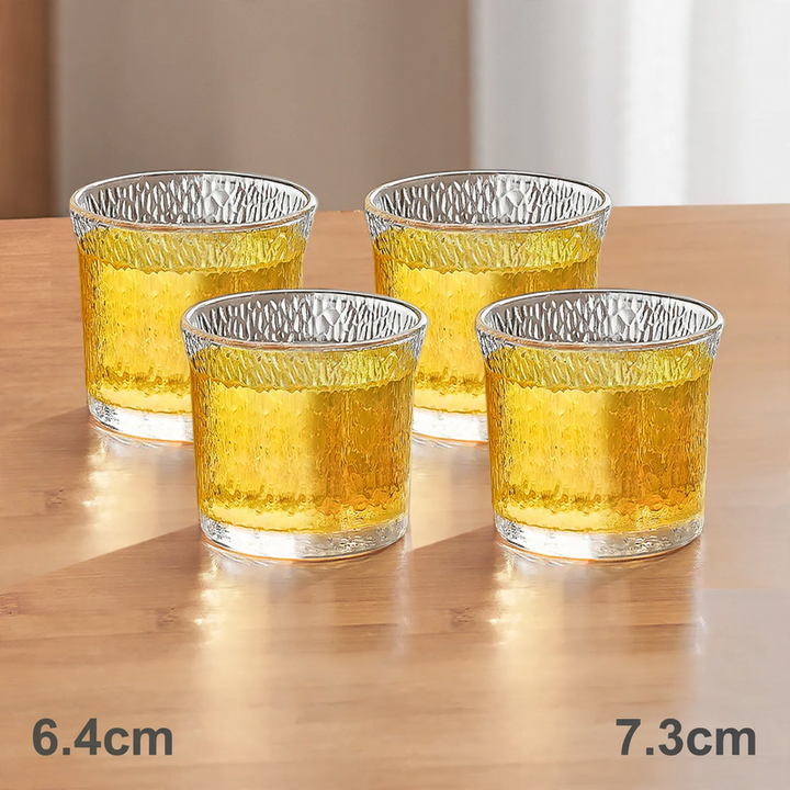 Gläser-Set, Hammerschlag-Struktur, 101–200 ml