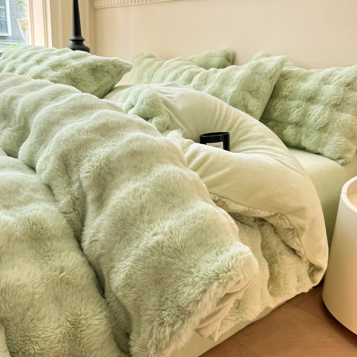Winter-Bettwäsche-Set aus verdicktem Milchfaser-Fleece