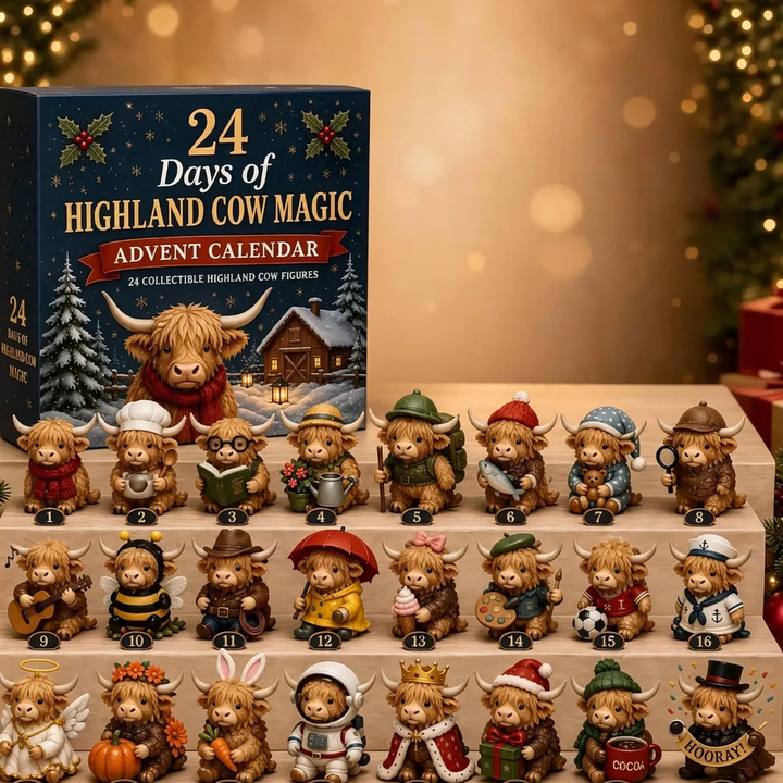 Weihnachts-Adventskalender mit Katzen-Baumschmuck