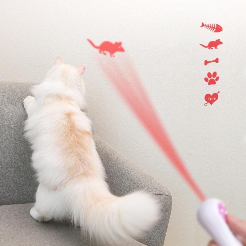 PurrPlay USB-wiederaufladbares Katzenlaser-Spielzeug – Interaktives LED-Licht mit 4 Kartuschen