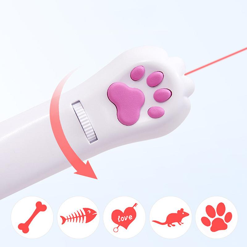 PurrPlay USB-wiederaufladbares Katzenlaser-Spielzeug – Interaktives LED-Licht mit 4 Kartuschen