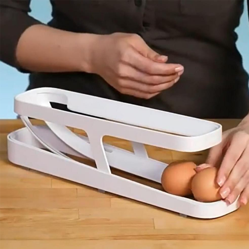Automatische Scroll-Ei-Regalhalter-Aufbewahrungsbox | Karnz