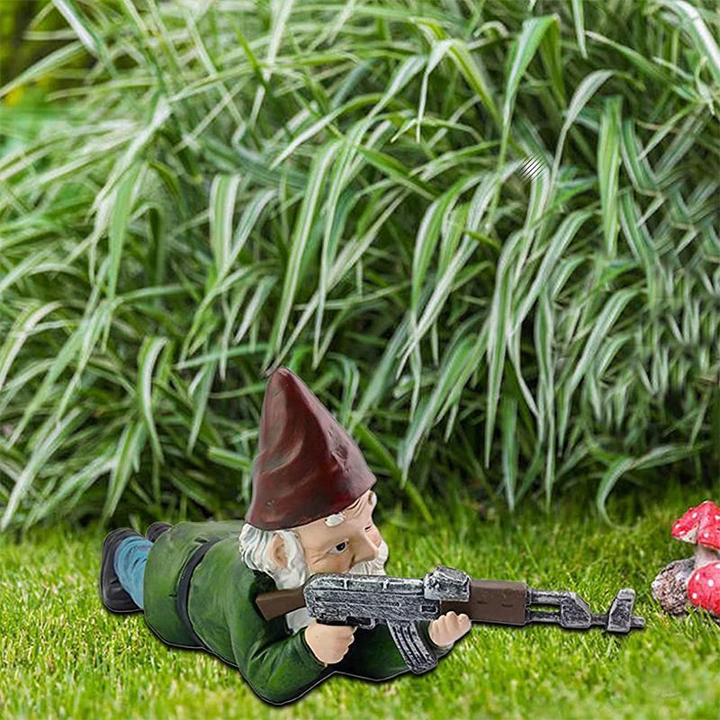 Militärischer Garten Zwerg mit Camouflage Uniform | Karnz