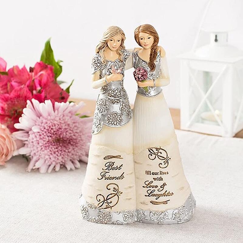 Feierfreundschaft Geschenke Statue - Handbemalte Skulpturen Ornament | Karnz