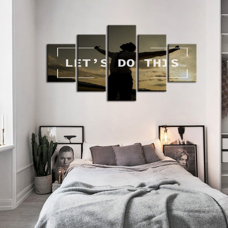 5 Stück Lass uns das machen - Leinwand Wandkunst Gemälde