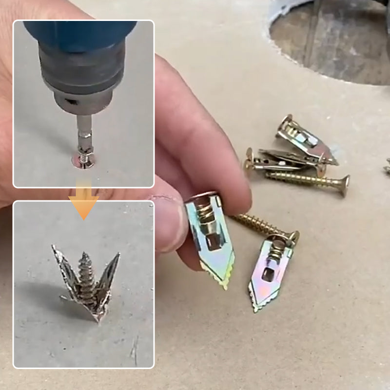 Trockenbau-Spreizdübel + Set mit hochfesten Zinkschrauben (100er-Packung)