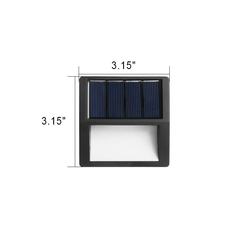 Runde/Quadratische LED-Solar-Terrassentreppenleuchte, wasserdicht, mit Solarbetrieb, wasserdicht