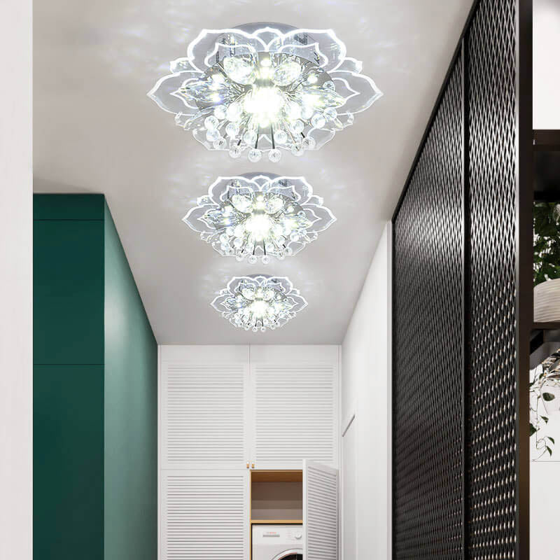 Karnz GlowPetal | LED Kristall Deckenleuchte | Blütenform, RGB Farbwechsel & energieeffizient
