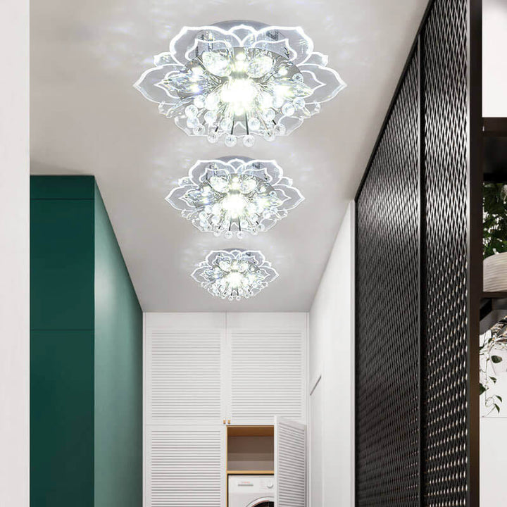 Karnz GlowPetal | LED Kristall Deckenleuchte | Blütenform, RGB Farbwechsel & energieeffizient