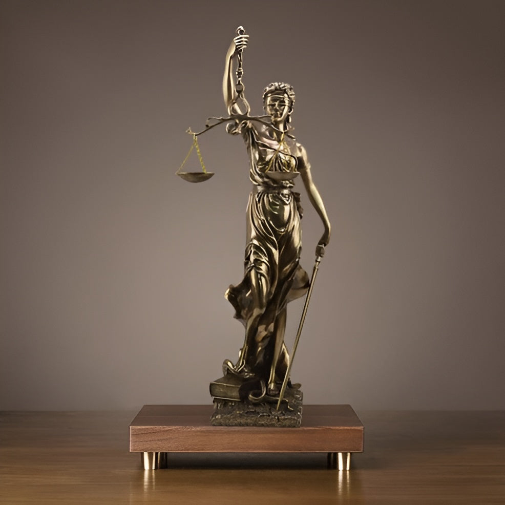 Standbild von Godin von der Gerechtigkeit – Eine elegante dekorative Skulptur von Justitia