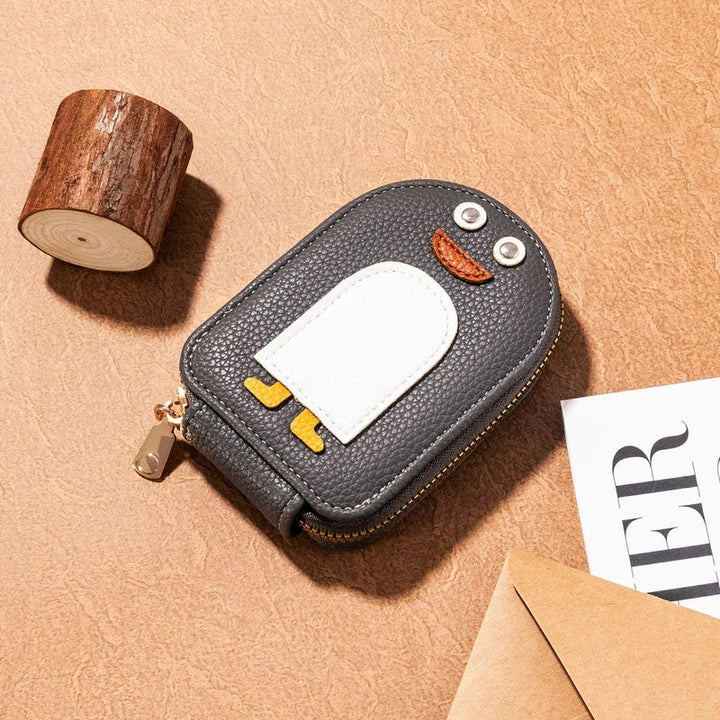 PU-Brieftasche für Kreditkarten und niedliche Pinguine | Karnz