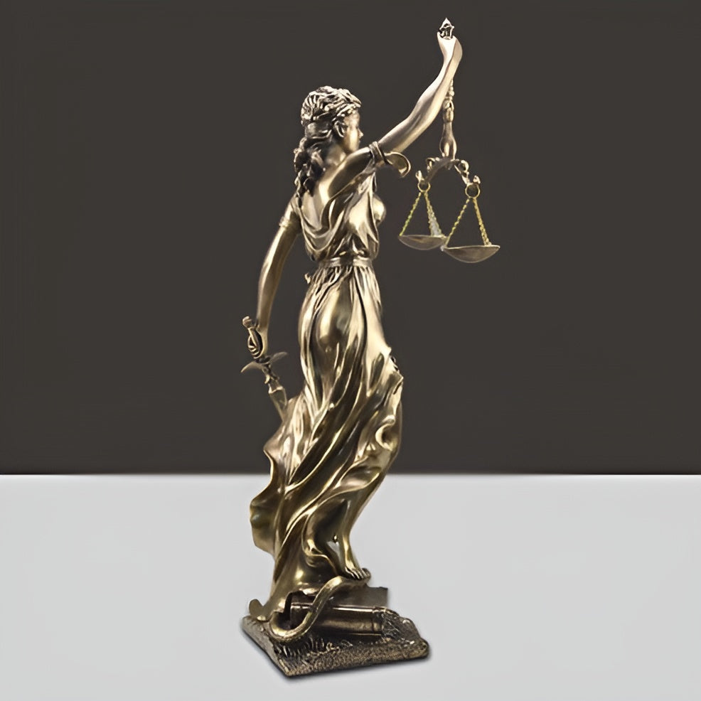 Standbild von Godin von der Gerechtigkeit – Eine elegante dekorative Skulptur von Justitia