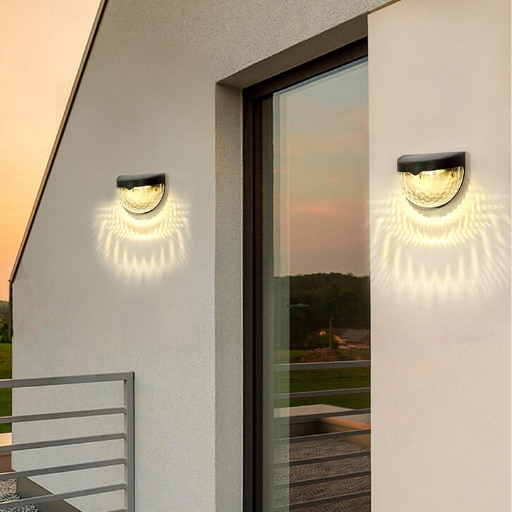 Solar-Halbkreis-Außenwandleuchte, wasserdicht, Schattenwurf, Zaunwandleuchte