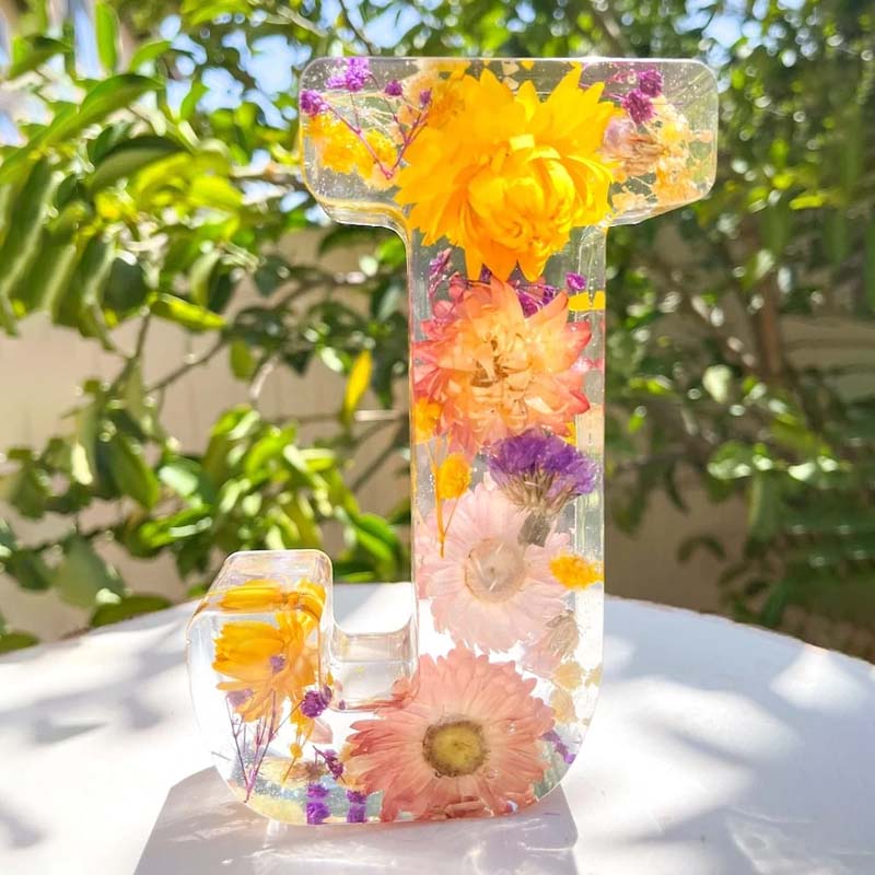 Sandsberg | Harz-Blumen-Nachtlicht | LED-Deko-Lampe in Buchstabenform