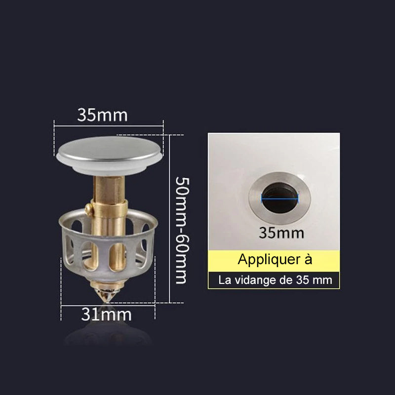 Universeller Rückprall-Abflussfilter für Waschbecken | Karnz