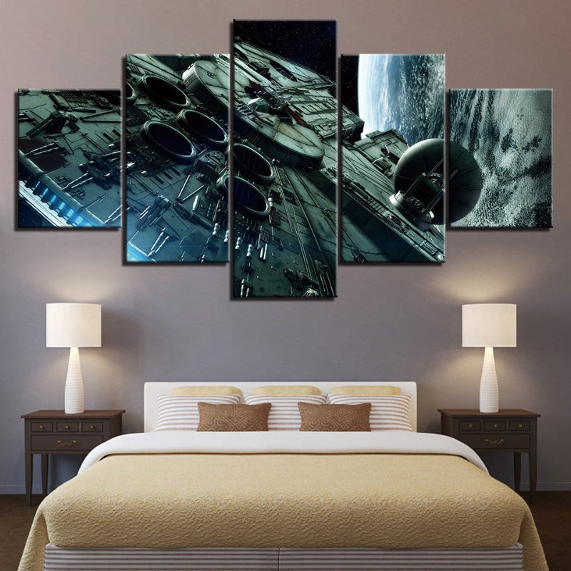 5 Stück Faszination Blick auf die Galaxie - Leinwand Wandkunst Gemälde