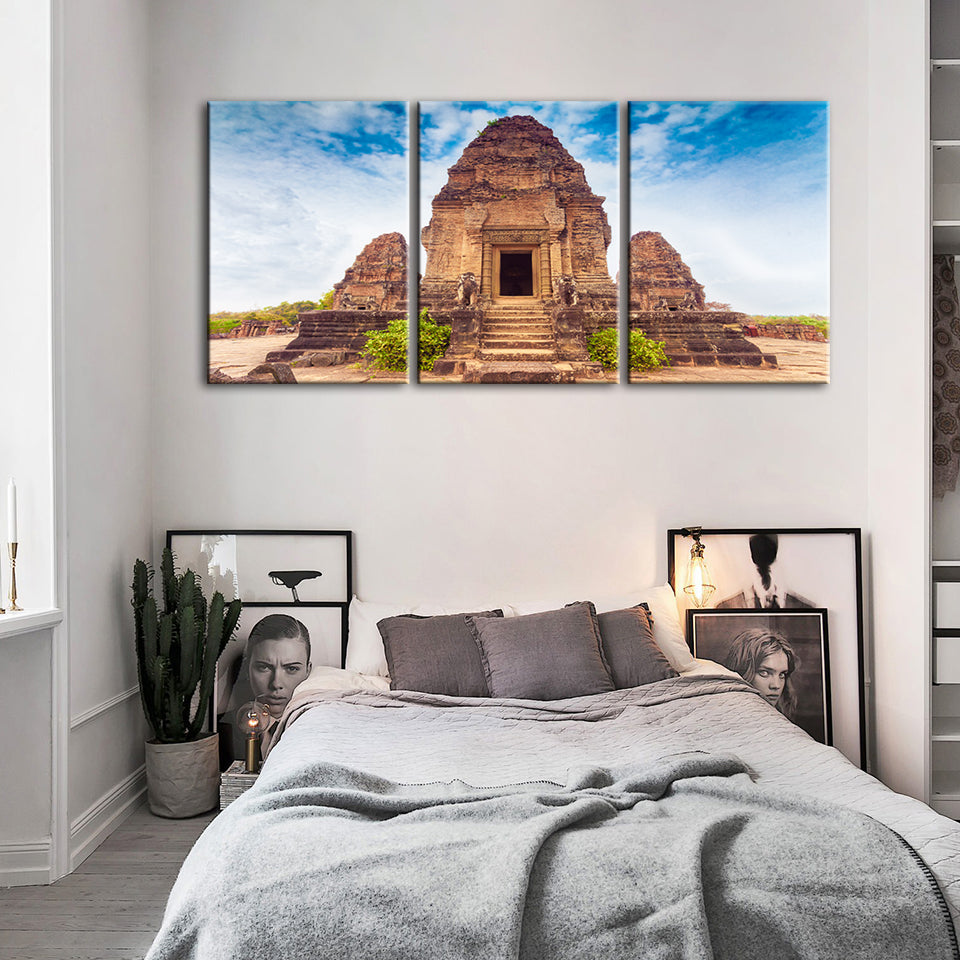 Antiker Tempel 3 Stück - Canvas Wandkunst Gemälde