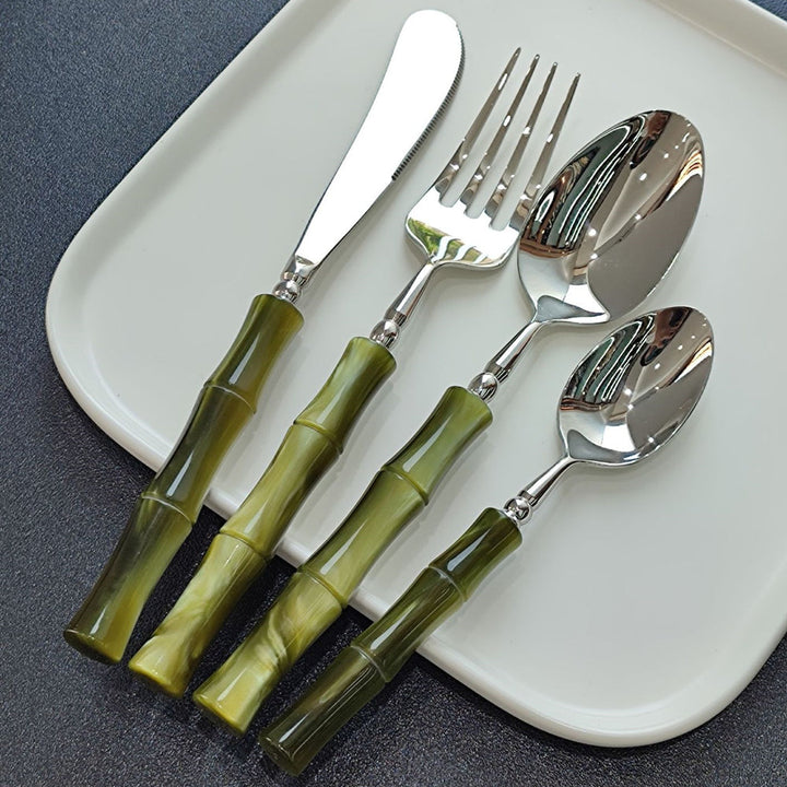 Zen Green Bamboo Besteckset | Karnz