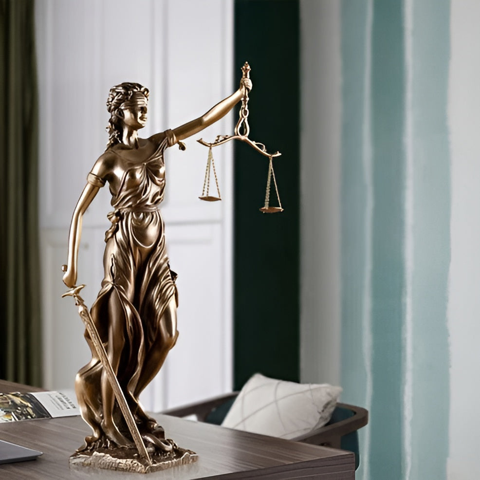 Standbild von Godin von der Gerechtigkeit – Eine elegante dekorative Skulptur von Justitia