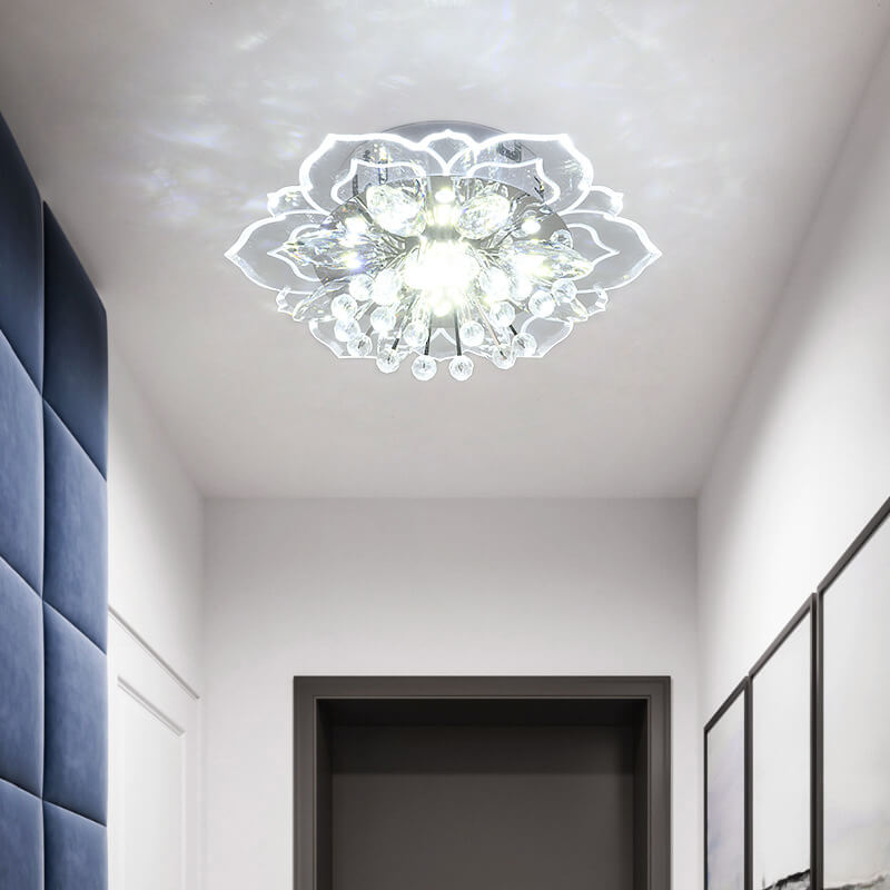 Karnz GlowPetal | LED Kristall Deckenleuchte | Blütenform, RGB Farbwechsel & energieeffizient