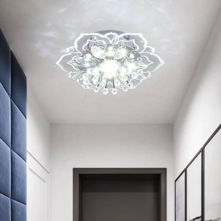 Karnz GlowPetal | LED Kristall Deckenleuchte | Blütenform, RGB Farbwechsel & energieeffizient