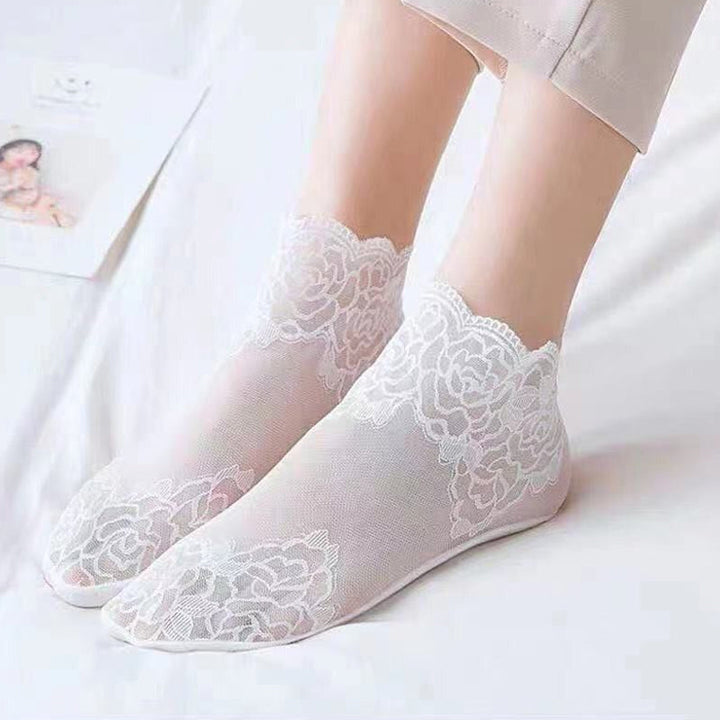 Neue Damenmode Spitzensocken