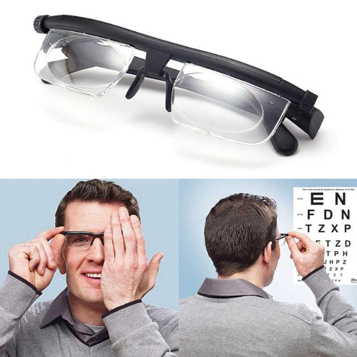 Karnz | Einstellbare Fokus-Brille | Variabler Dioptrien-Bereich (-6,0 bis +3,0) | Unisex | Dual-Lens-Technologie für Nah- & Fernsicht | Robuster Flex-Rahmen