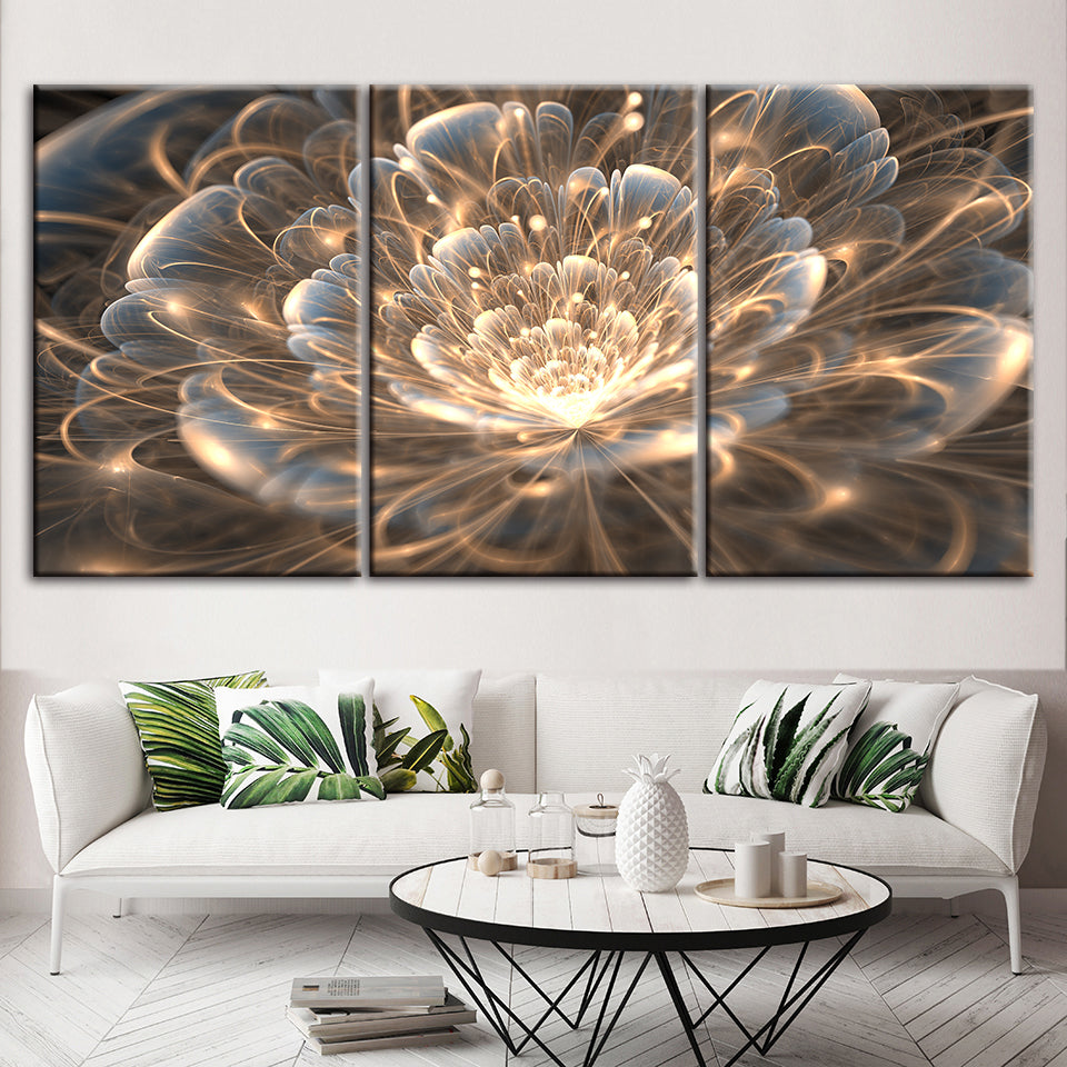 Mystische Blume, 3-teilig – Leinwandbild