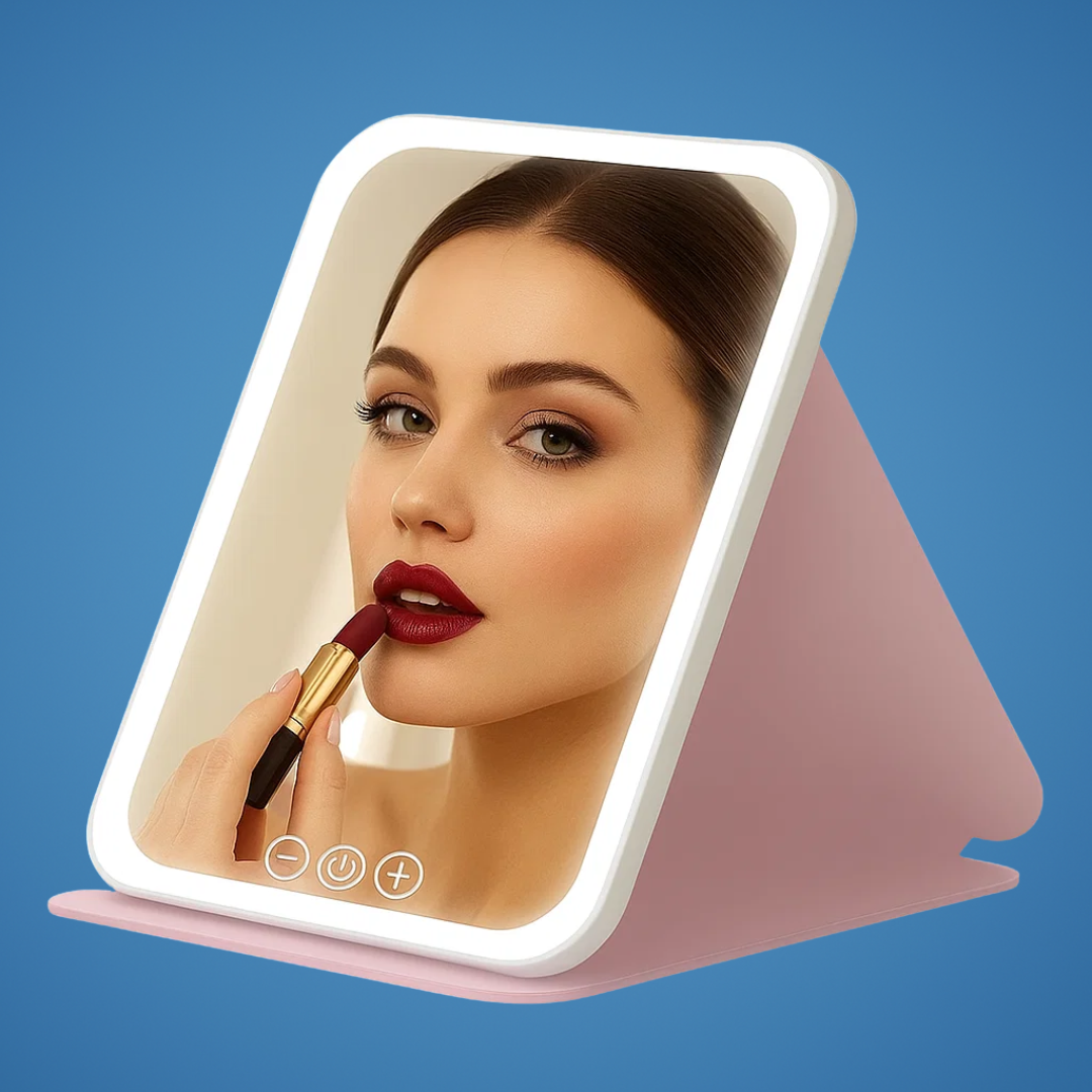 Verstellbare 3-Farben-Beleuchtung – Wiederaufladbares tragbares Design – Perfekt für Reisende & Beautyliebhaber Karnz
