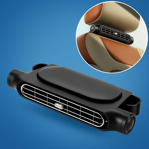 CoolDrive | USB Autositz Kühler Ventilator – Einstellbare 3 Geschwindigkeiten – Leiser USB Betrieb – Klett Kopfstützenclip für Fahrer, Passagiere, Haustiere Karnz