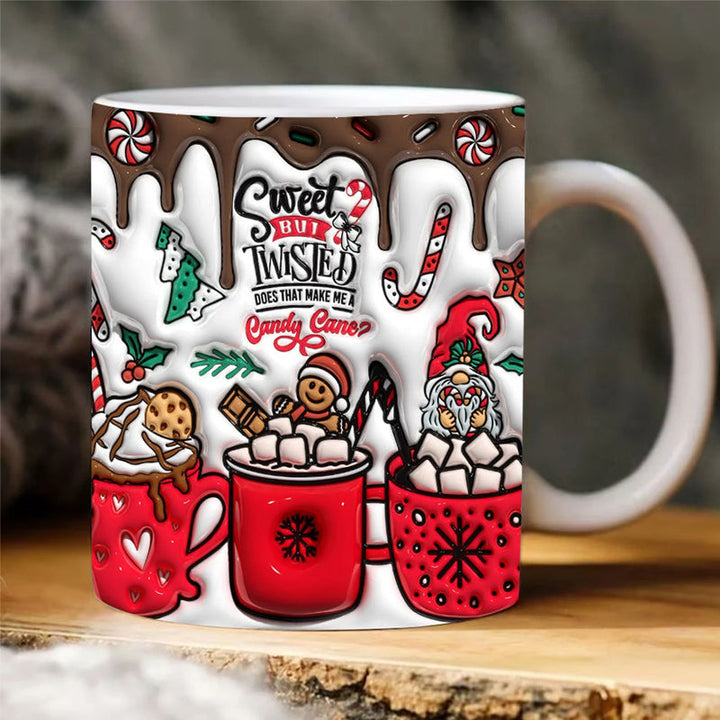 3D Weihnachts-Gingerman Keramik Kaffeetasse | Karnz