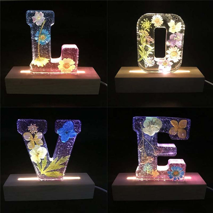 Sandsberg | Harz-Blumen-Nachtlicht | LED-Deko-Lampe in Buchstabenform
