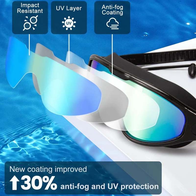 Weitwinkel-Schwimmbrille mit Antibeschlag-Effekt