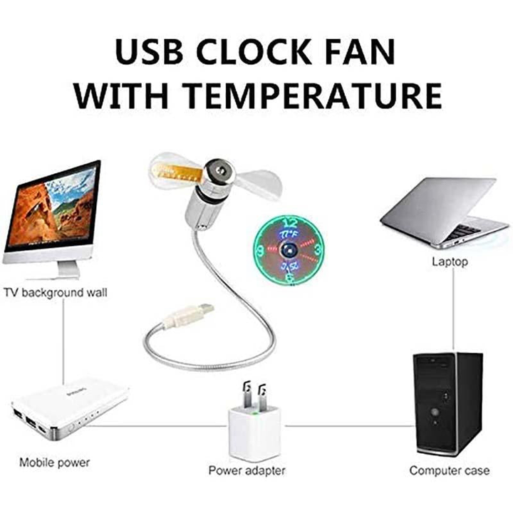 USB Ventilator mit LED-Uhrbeleuchtung | Karnz