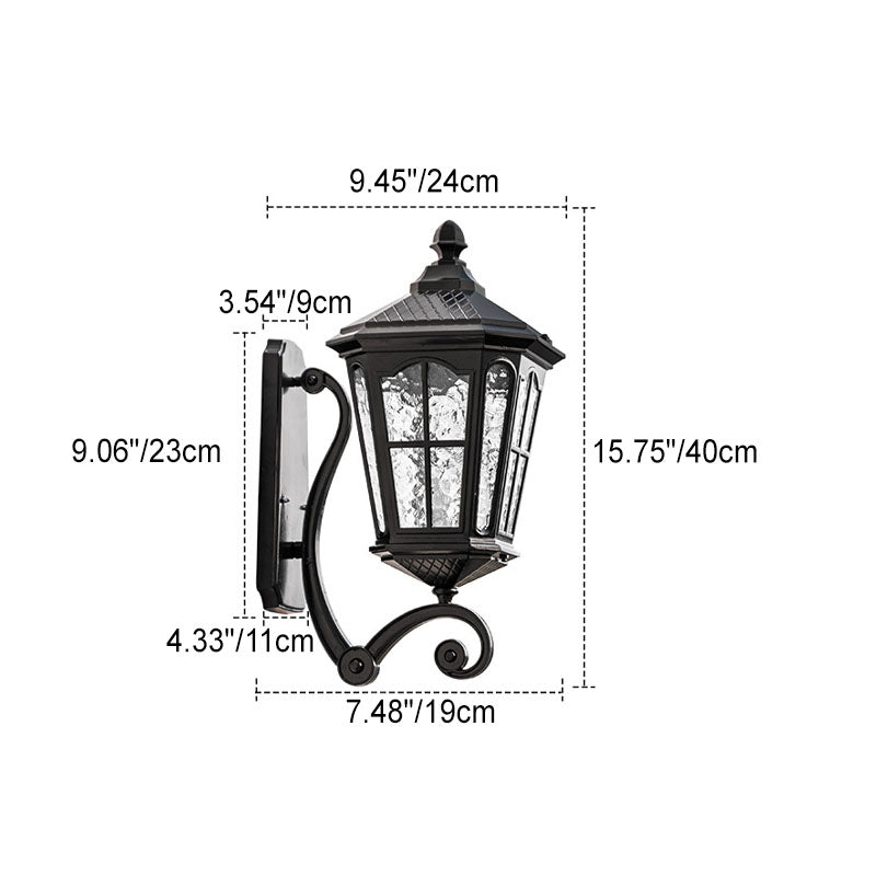 Europäische Outdoor-Laterne Aluminium Glas Wasserdicht 1-Licht Wand Sconce Lampe | Karnz